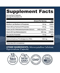 Left Coast Performance Homocysteine Support Capsules with Methylated B Complex Vitamins and Tmg, 60 Count