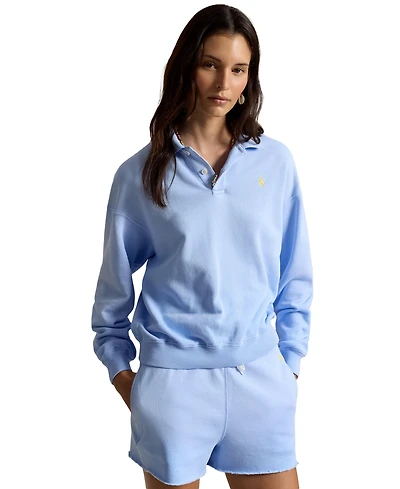 Polo Ralph Lauren Women's Lightweight Fleece Long-Sleeve Polo Sweatshirt
