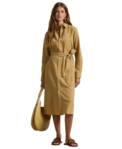 Polo Ralph Lauren Women's Long-Sleeve Belted Shirtdress