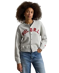 Polo Ralph Lauren Women's Crewneck Logo Fleece Cardigan Sweater