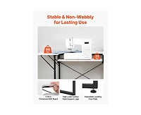 Yobtop Generic for Sewing Table - Multipurpose Sewing Machine Table with Foldable Side Shelf, Adjustable Shelf, Steel Legs, Computer Desk for Home
