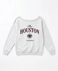 Gameday Couture Women's Offsides Energy Houston Texans Off-Shoulder Sweatshirt