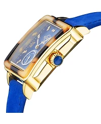 GV2 by Gevril Women's Bari Tortoise Swiss Quartz Italian Leather Strap Diamond Watch