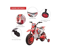 Yobtop 12V Electric Dirt Bike Battery-Powered Ride-On with Training Wheels, 66 lb. Capacity, Ages 3-5