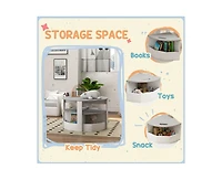 Yobtop Kids Table and Chairs Set - 5 Piece Toddler Set with Storage, Art Craft Drawing, Playroom Classroom Nursery