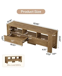 Tribesigns Tv Stand with Drawers and 3 Open Shelves,Television Stands Tv
