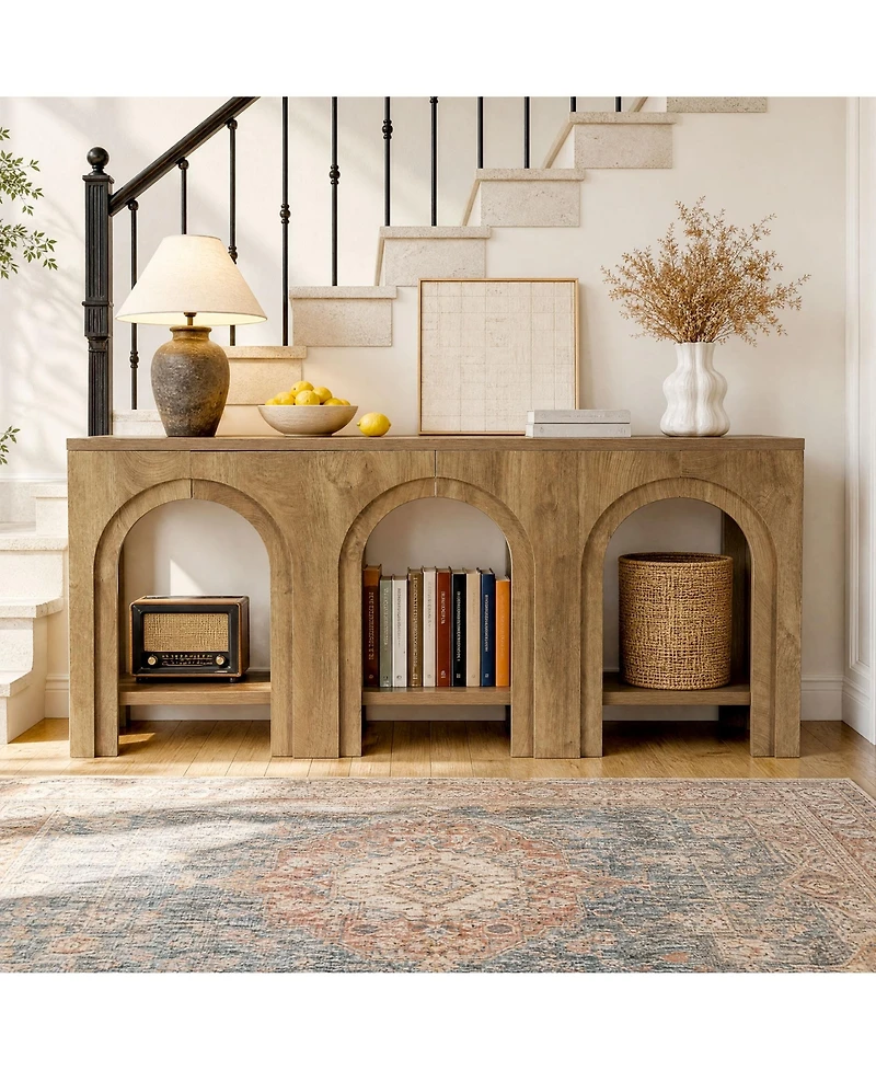 Tribesigns Solid Wood Console Table with Storage, Entryway Table