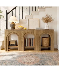 Tribesigns Solid Wood Console Table with Storage, Entryway Table