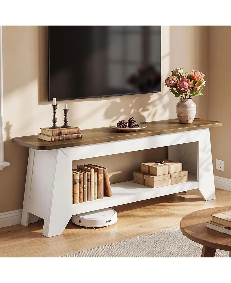 Tribesigns Tv Stand, Farmhouse Entertainment Center, Rustic Media Console