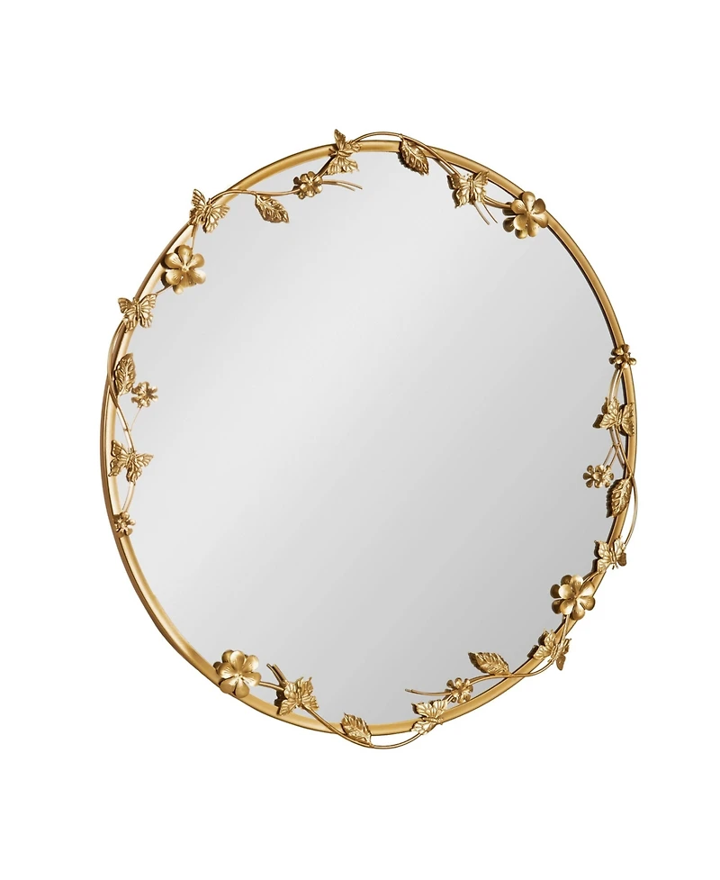 Kate and Laurel Rosella Floral Wall Mirror Metal
