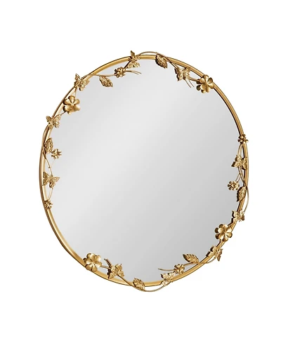 Kate and Laurel Rosella Floral Wall Mirror Metal