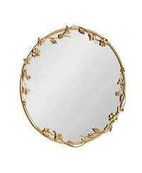 Kate and Laurel Rosella Floral Wall Mirror Metal