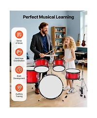 Yobtop Kids Adjustable 5-Piece Drum Set, Ages 6+