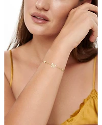 Devata Butterfly Chain Bracelet 14K Gold, 6.5 adj to 7.5 in, approx. 2.9 grams