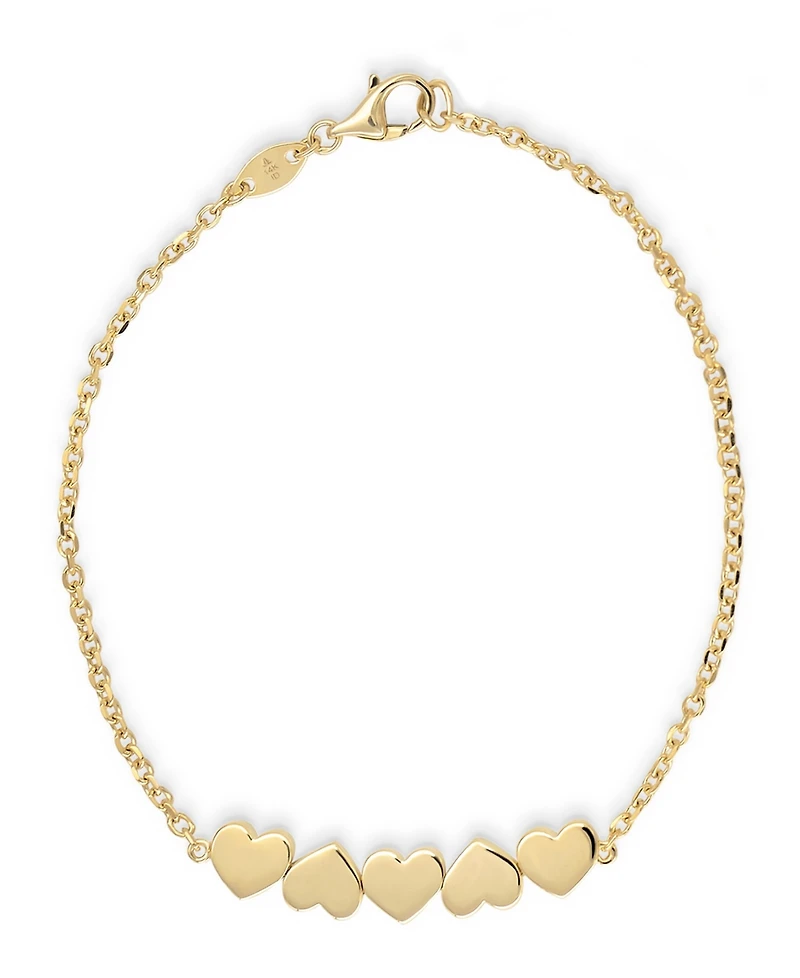 Devata Sweet Heart Chain Bracelet in 14K Gold, 6.5 in adj to 7.5 in, approx. 2.8 grams
