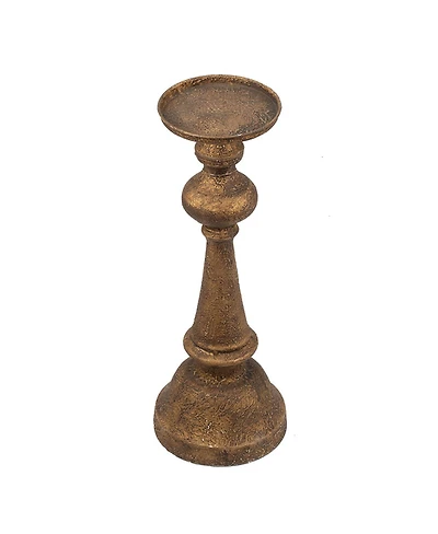 Yobtop Set of 2 Cast Iron Candle Holders - Vintage European Bow Design, Pedestal Base Candlestick, Decorative Home Accent