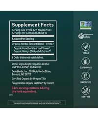Gaia Herbs Hawthorn and Ginkgo Regenerative Certified Tinctures 1 fl oz