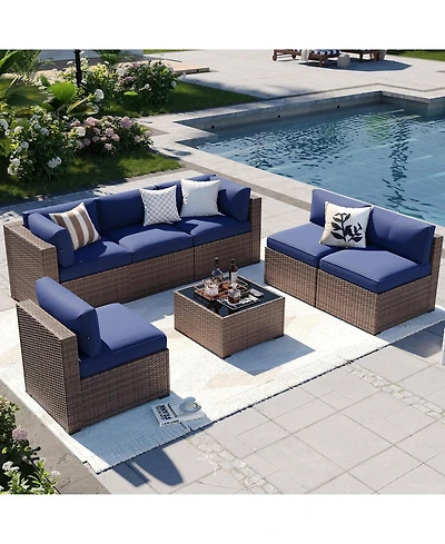 Aoxun 7-Piece Wicker Patio Furniture Set