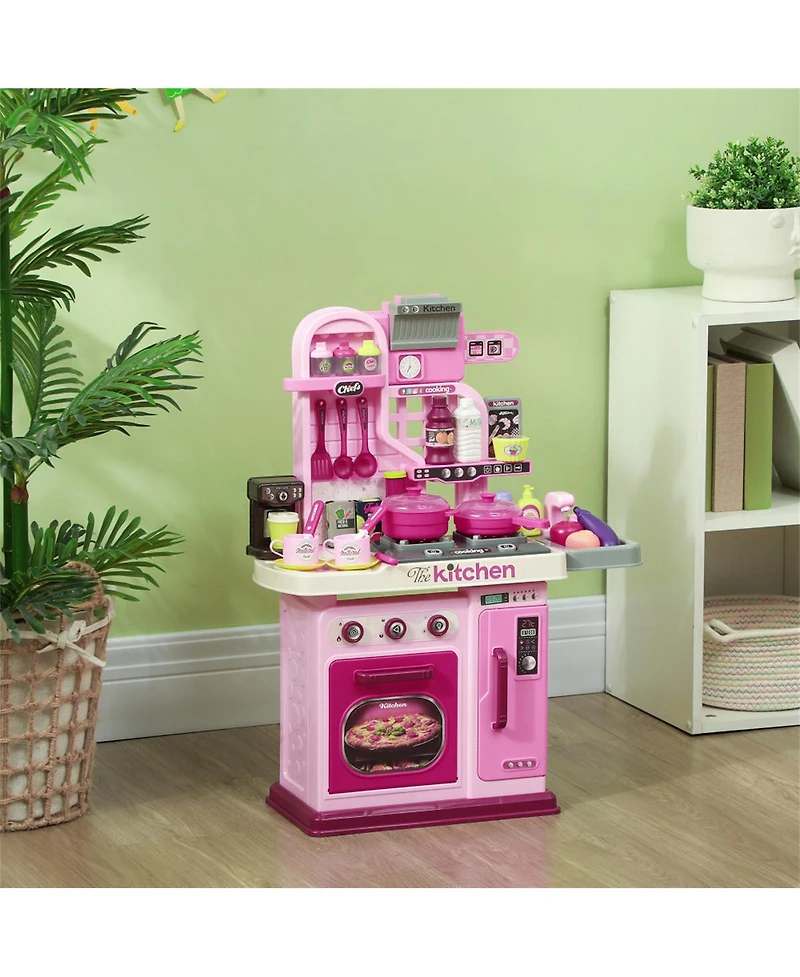 Yobtop Sound Effects 33-Piece Corner Play Kitchen Set, Ages 3+