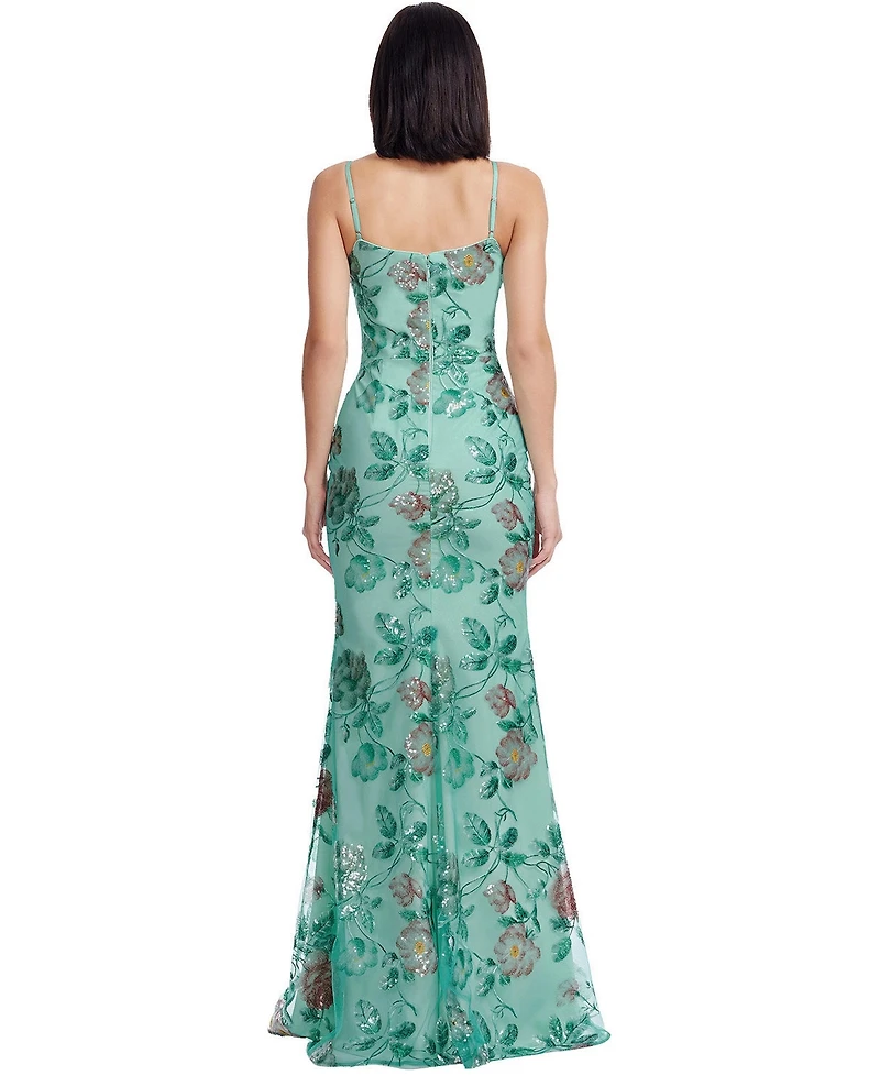 Dress The Population Women's Giovanna Floral Sequin Mermaid Gown