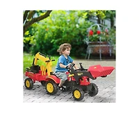 Yobtop 3-in-1 Kids Ride On Excavator Bulldozer Pedal Car Ride-On Toy, 77 lbs Capacity, Ages 3+