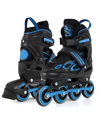 Sugift Youth Inline Skates Expandable 4 Sizes with Self-Powered Led Wheels and Toe Shield Ages 7-9