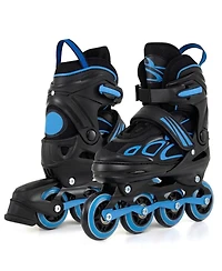 Sugift Youth Inline Skates Expandable 4 Sizes with Self-Powered Led Wheels and Toe Shield Ages 7-9