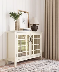 Simpli Home Connaught Solid Wood Low Storage Cabinet in Antique White