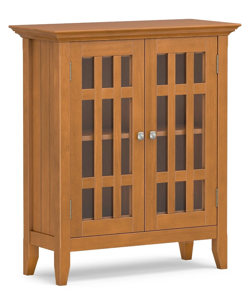 Simpli Home Bedford Solid Wood Low Storage Media Cabinet