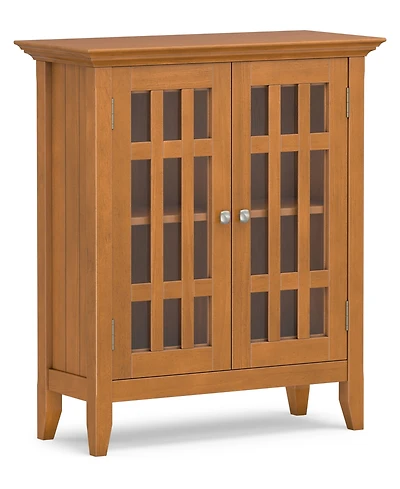 Simpli Home Bedford Solid Wood Low Storage Media Cabinet