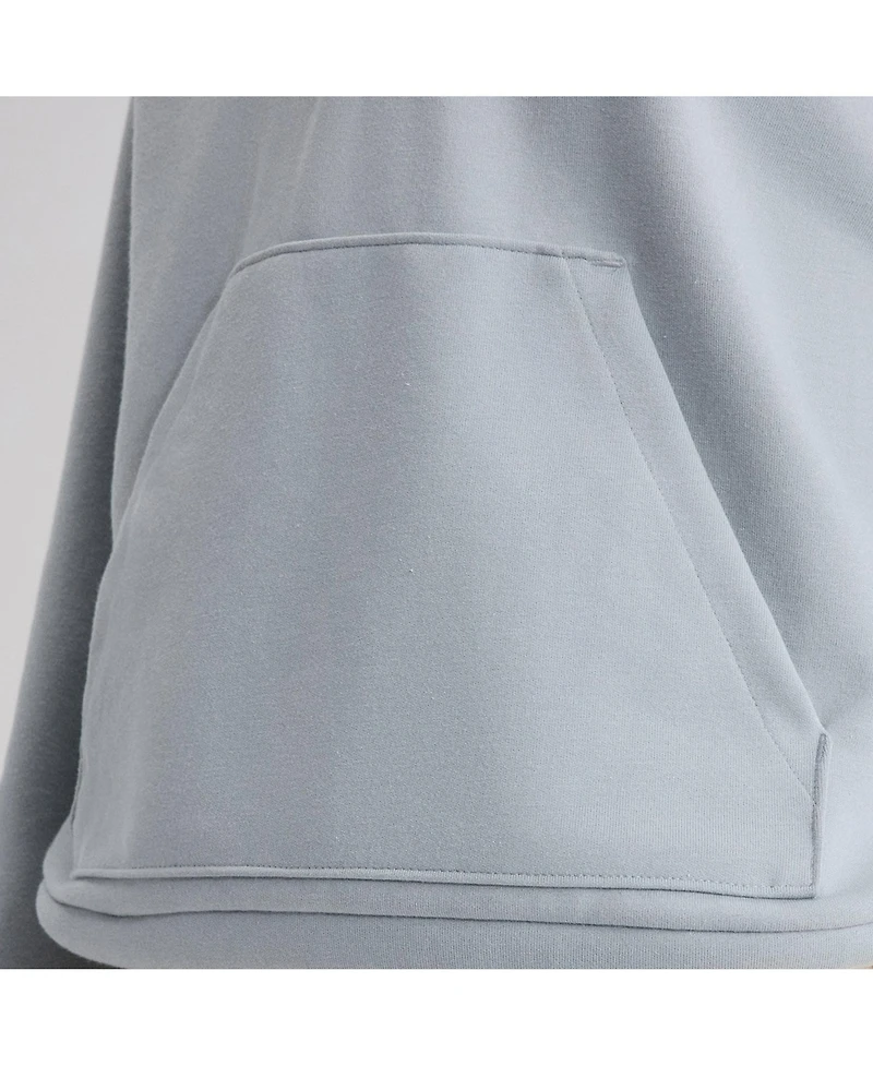 Fanatics Women's Gray Chicago Cubs Oversized Clutch Tri-Blend Half-Zip Pullover Sweatshirt