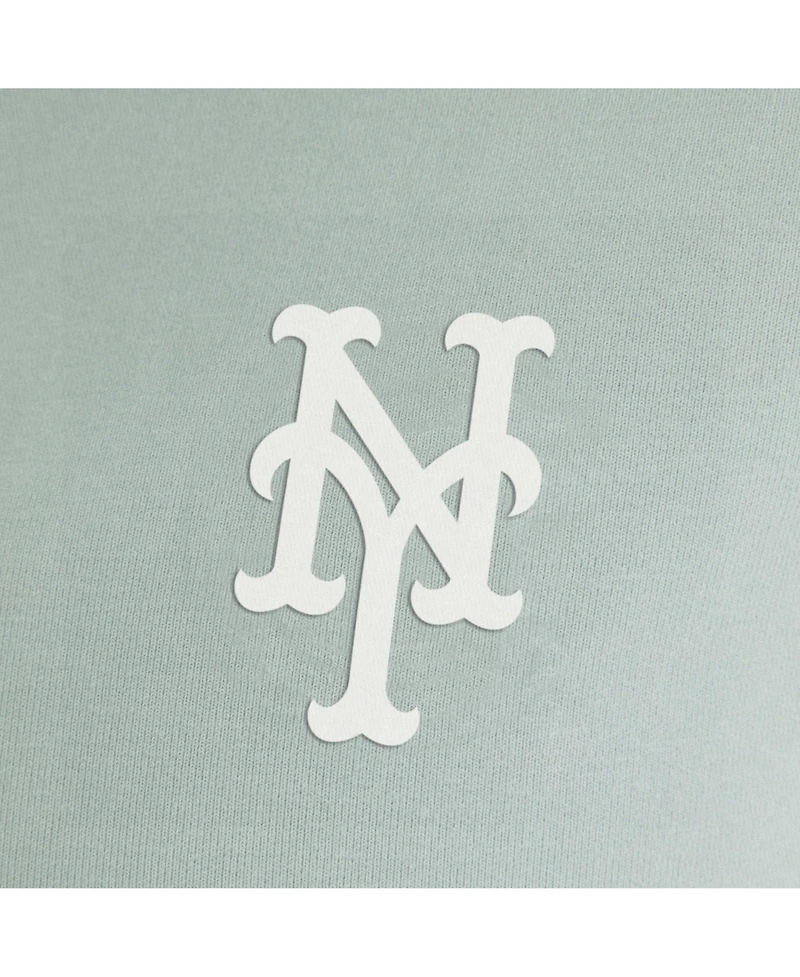 Fanatics Women's Sage Green New York Mets Oversized Clutch Tri-Blend Half-Zip Pullover Sweatshirt