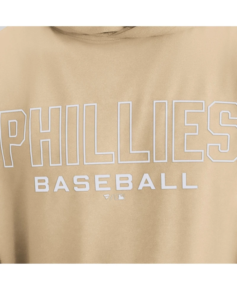 Fanatics Men's Khaki Philadelphia Phillies ClutchLong sleeves Hooded T-Shirt
