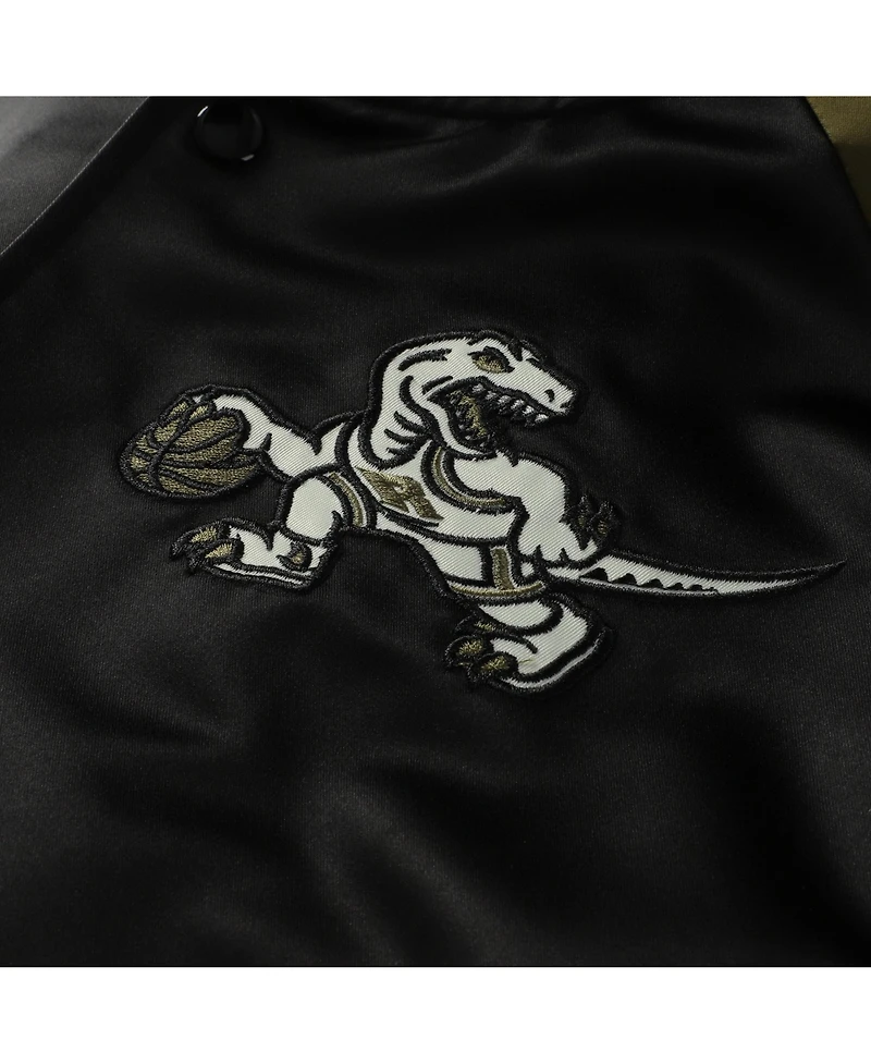 Mitchell & Ness Men's Olive/Black Toronto Raptors Clutch Satin Raglan Full-Snap Jacket