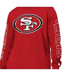 Starter Men's Scarlet San Francisco 49ers Clutch Hit Ii Long-Sleeve T-Shirt