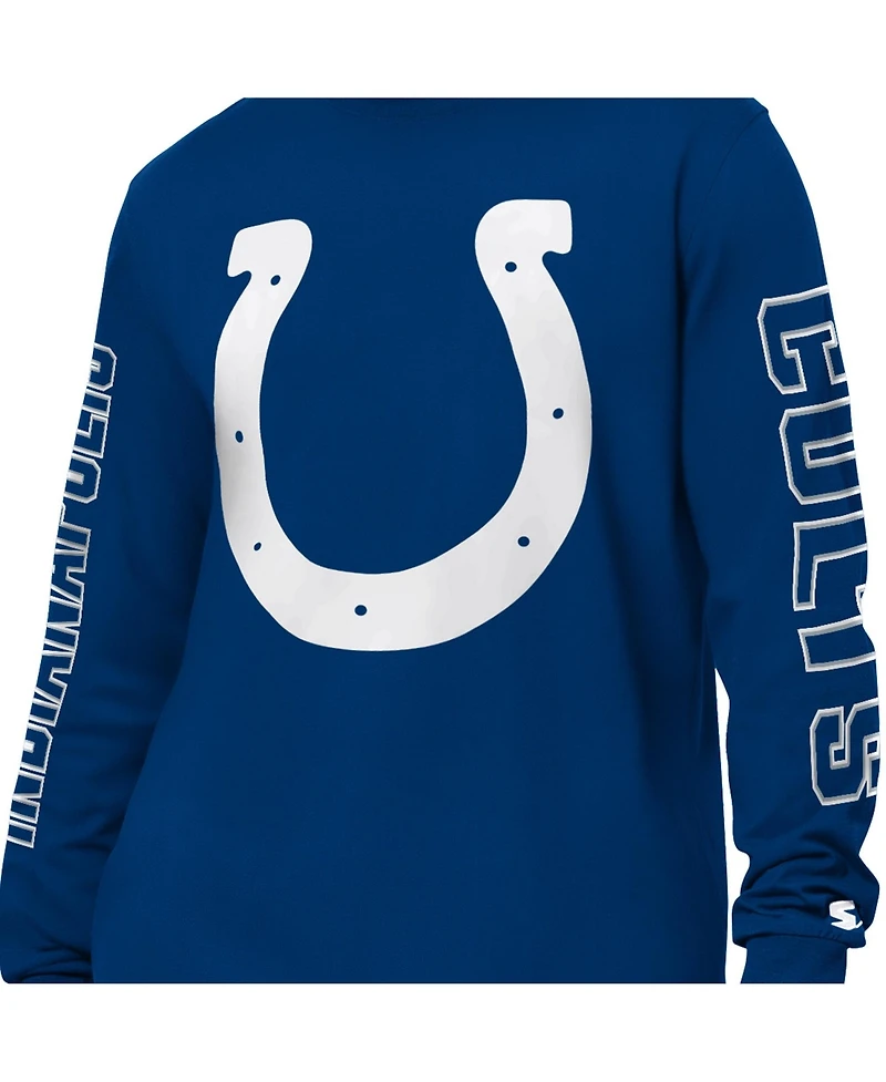 Starter Men's Royal Indianapolis Colts Clutch Hit Ii Long-Sleeve T-Shirt