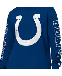 Starter Men's Royal Indianapolis Colts Clutch Hit Ii Long-Sleeve T-Shirt