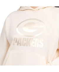 Starter Women's Cream Green Bay Packers Pastels Relaxed Travel Hoodie