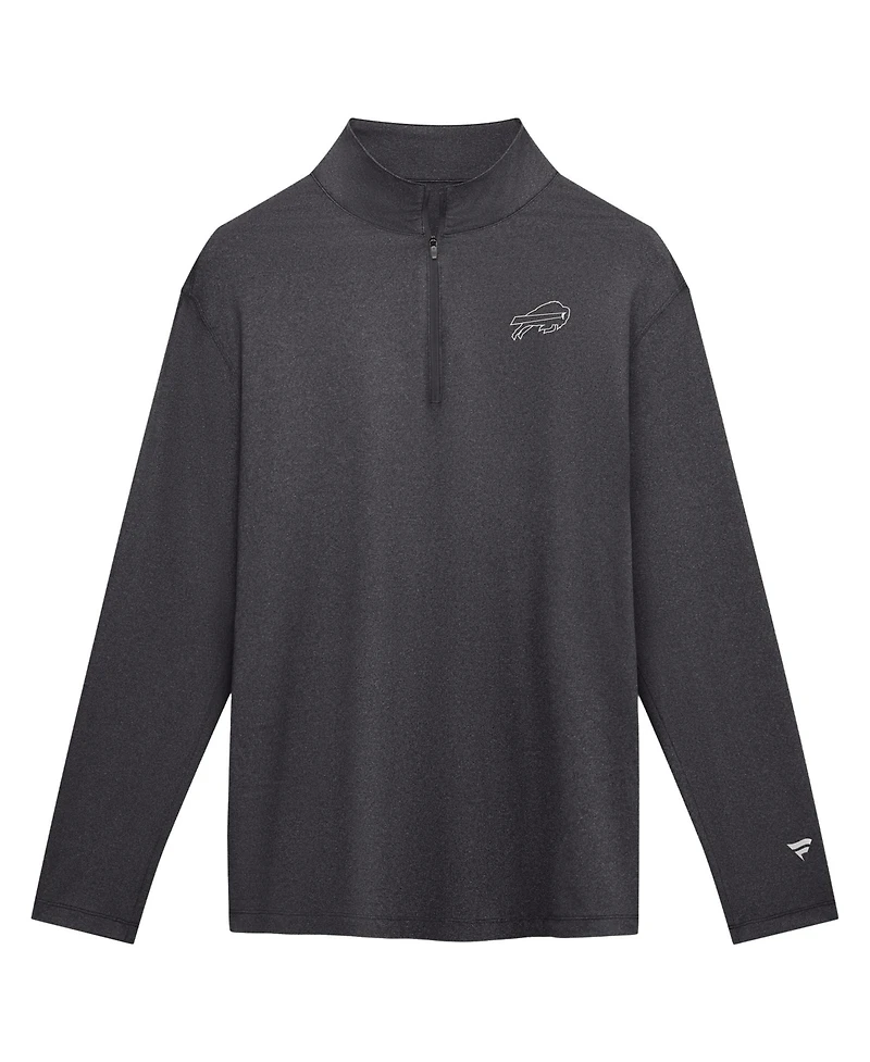 Fanatics Men's Charcoal Buffalo Bills Clutch Quarter-Zip Pullover Sweatshirt