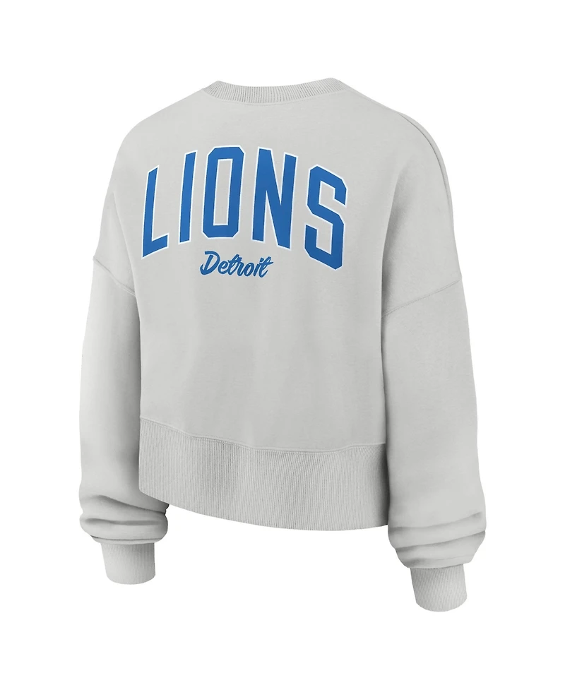 Nike Women's Gray Detroit Lions Oversized Primetime Phoenix Fleece Sweatshirt