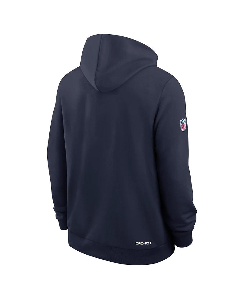 Nike Men's Navy New England Patriots Sideline Standard Issue Quarterback Scramble Dri-fit Full-Zip Hoodie