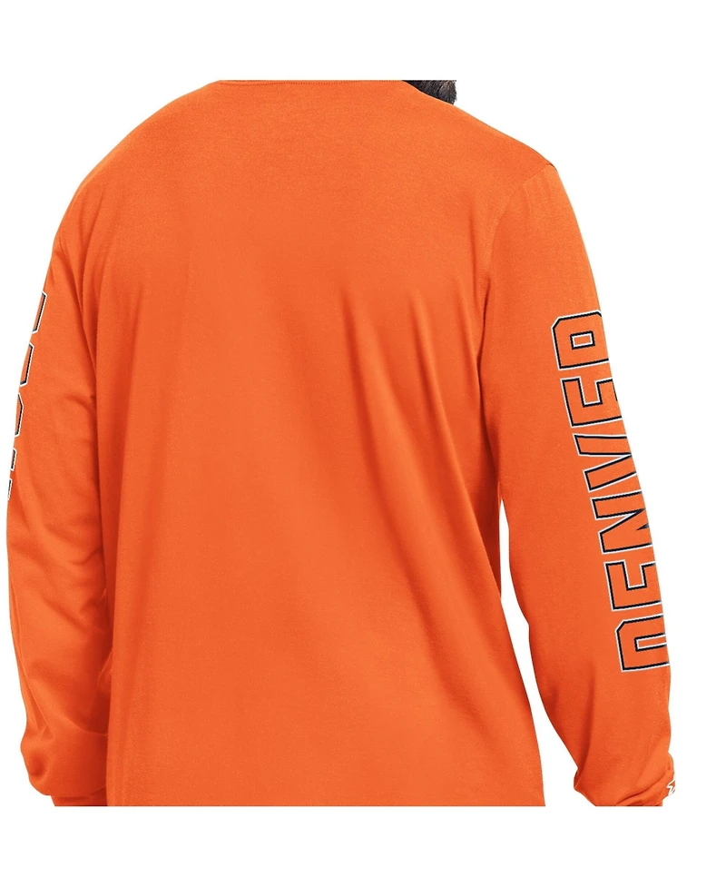 Starter Men's Orange Denver Broncos Clutch Hit Ii Long-Sleeve T-Shirt