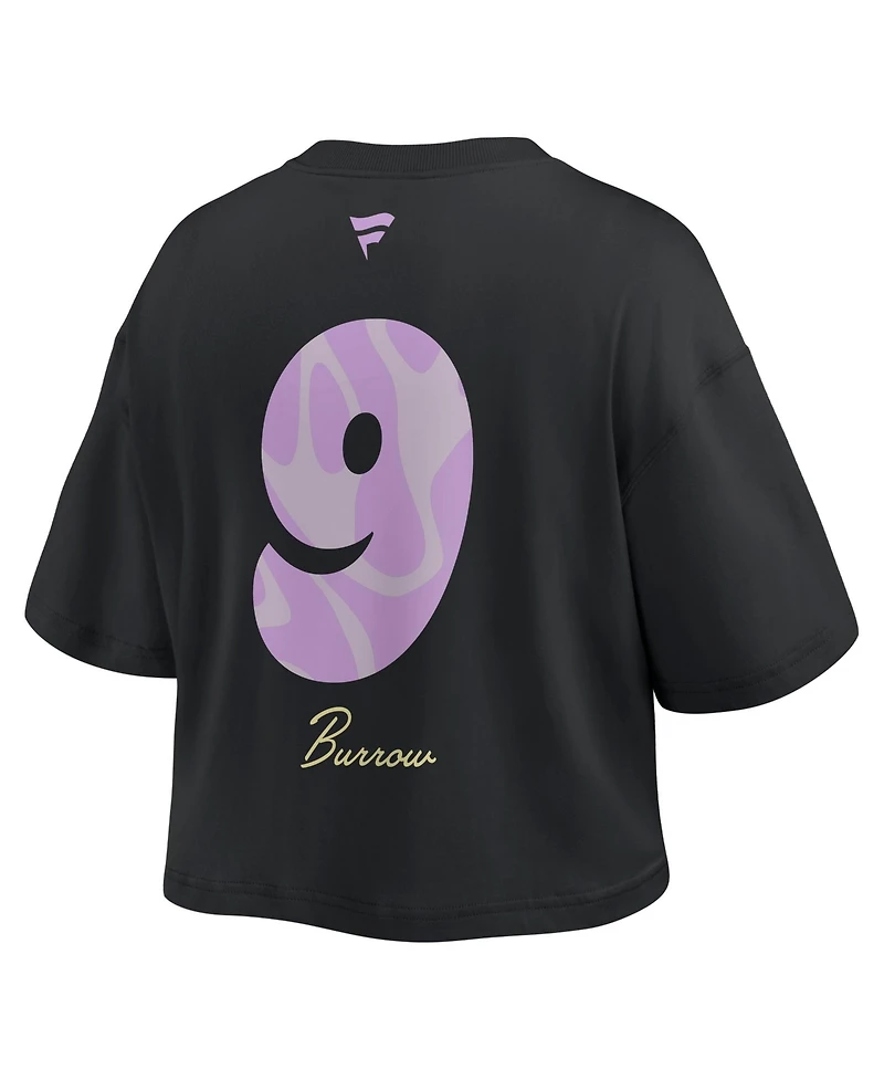 Fanatics Women's Joe Burrow Black Cincinnati Bengals Fashion Cropped T-Shirt