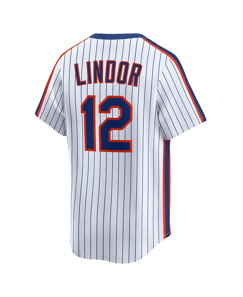 Nike Men's Francisco Lindor White New York Mets Throwback Cooperstown Collection Limited Jersey