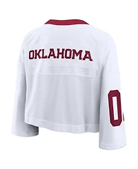 Nike Women's White Oklahoma Sooners Oversized Logo Cropped Fashion Jersey