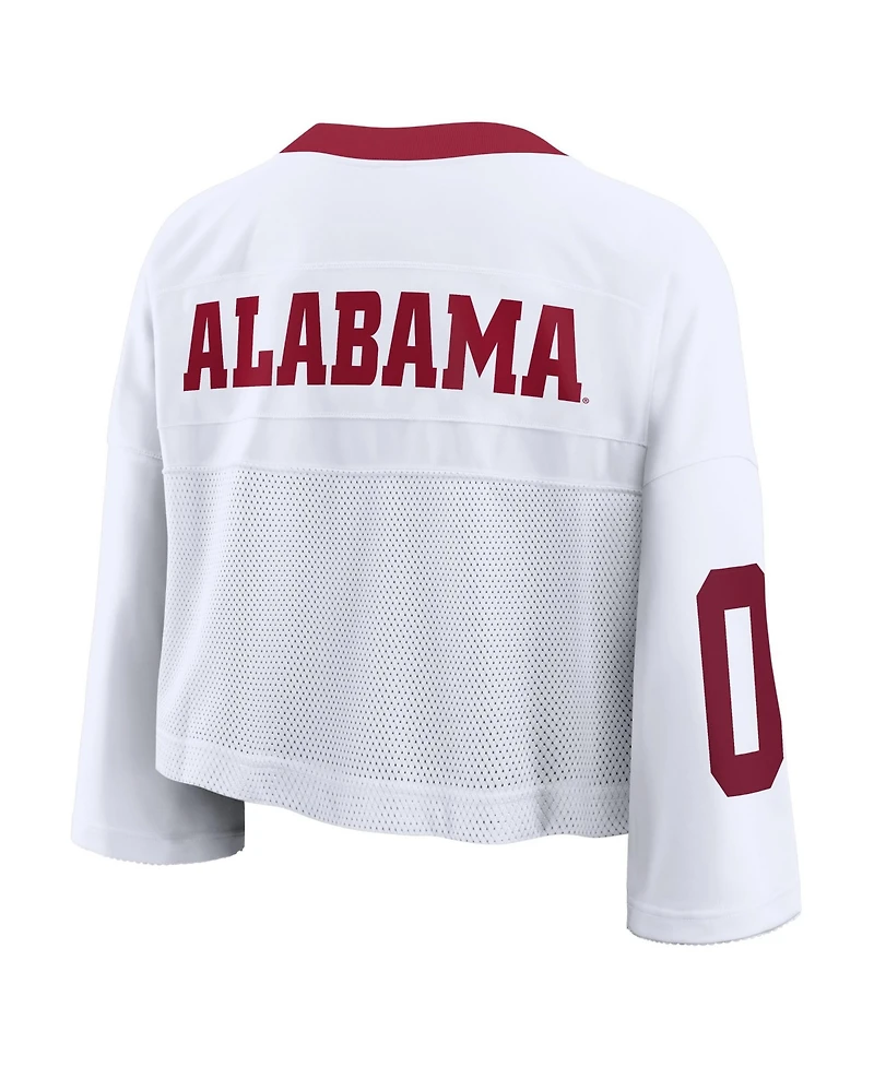 Nike Women's White Alabama Crimson Tide Oversized Logo Cropped Fashion Jersey