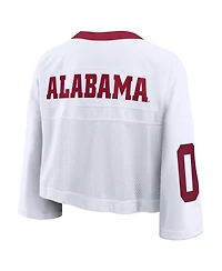 Nike Women's White Alabama Crimson Tide Oversized Logo Cropped Fashion Jersey