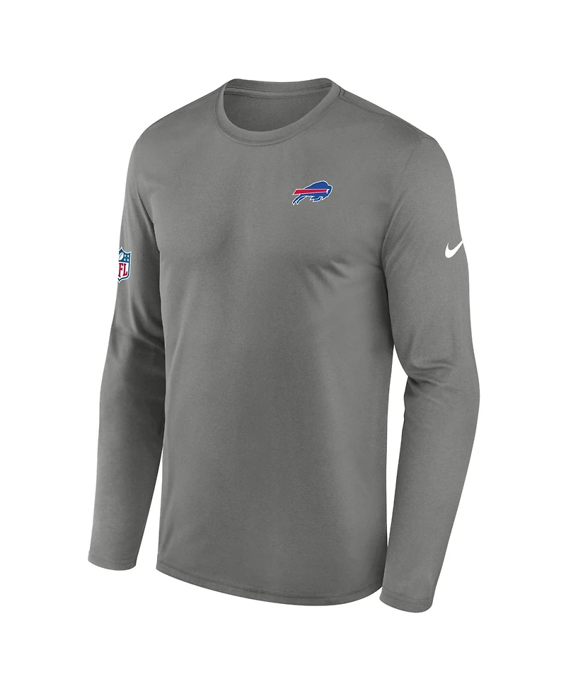 Nike Men's Gray Buffalo Bills Legend Small Logo Dri-FITLong sleeves T-Shirt
