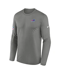 Nike Men's Gray Buffalo Bills Legend Small Logo Dri-FITLong sleeves T-Shirt