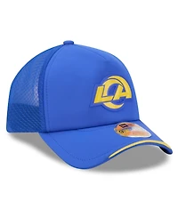 New Era Men's Royal Los Angeles Rams 2026 Sideline Apex 9FORTY Adjustable Trucker Hat
